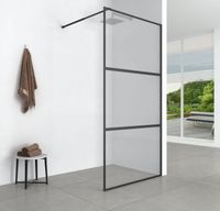 Душевая перегородка Aquanet 120x200 SW-1200BT профиль черный , прозрачное стекло — фото 2, Душевые перегородки