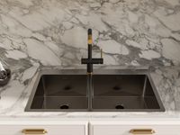 Rivelato Rinox 8050 B2 PVD black Мойка нерж.сталь 2 чаши 800*500*200 мм арт.8050 B2 PVD black GranFest — фото 4, Кухонные мойки