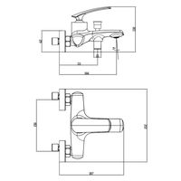 Смеситель для ванны и душа Azario REULEAUX с ручным душем, керамический картридж, хром арт-AZ-VWF238296C — фото 5, Смеситель для ванны