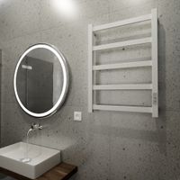 Полотенцесушитель электрический ВИД 81-10 ПРОФИЛЬНЫЙ 610х400, скр.монтаж, СНШ, белый матовый(RAL 9016), (Ferrum, равномерные перкаладины), Маргроид арт-8110p-6040-1081-9016R — фото 1, Электрические полотенцесушители