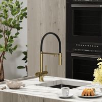 Товар: Смеситель для кухни SANCOS Imola с возможностью подключения фильтра для воды, цвет брашированное золото с черным изливом, арт. арт-SC4010BGbh - фото 2 Смеситель для кухни SANCOS Imola с возможностью подключения фильтра для воды, цвет брашированное золото с черным изливом, арт. арт-SC4010BGbh — фото 2, Смесители для кухни
