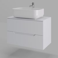 Orange Line тумба с раковиной подвесная 80 см, белый арт-Li-80TuwMDF+B03-600W — фото 1, Тумбы с раковиной