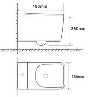 Унитаз подвесной Azario RIANO 350х490х350 безободковый, слив "Скрытое Торнадо", с быстросъемным сиденьем микролифт арт-AZ-2808E — фото 14, Подвесные унитазы
