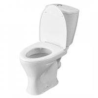 Унитаз-компакт "Версия" наклонный выпуск, с кнопочной арматурой и сиденьем, крап на белом SANTERI 1P4015S0100BF — фото 1, Напольные унитазы