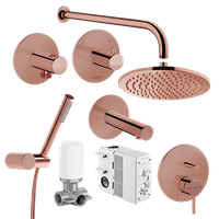 Товар: Origin Набор встроенной душевой системы на 3 потребителя медь VITRA арт-A49285EXP - фото 2 Origin Набор встроенной душевой системы на 3 потребителя медь VITRA арт-A49285EXP — фото 2, Встраиваемые душевые комплекты