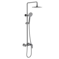 AQ2140BGM БЕТТА душевая система (смеситель для ванны) 220мм, оружейная сталь — фото 1, Душевые стойки