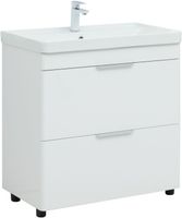 Тумба с раковиной Aquanet Ирис new 80 напольная 2 ящ. цв.белый глянец 00312429 — фото 1, Тумбы с раковиной