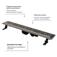 Душевой лоток Drain Leo-20 60212080-01 — фото 4, Душевые лотки