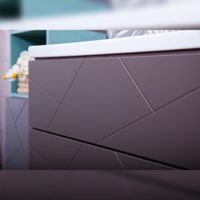 Тумба с раковиной и нишей Бриклаер КРИСТАЛЛ 60, графит/муссон — фото 6, Тумбы с раковиной