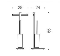 Стойка COLOMBO DESIGN UNITS B9108 напольная с двойным держателем туалетной бумаги и ершиком цвет хром B9108D — фото 2, Ершики для унитаза