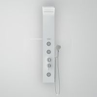 W85P-2-136AW Joy Гидромассажная панель, 3 форсунки, полочка для аксессуаров, верхний душ, 1360Х320 — фото 1, Душевые панели