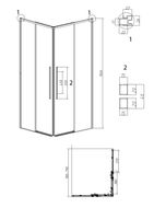 1/2 душевого ограждения Grossman Galaxy (80х195) правая,хром,стекло шиншилла, 1 место арт-1/2.K33.01.80.10.02 — фото 10, Раздвижные душевые двери