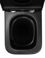 Унитаз подвесной Azario Teramo 490х345х355 безободковый, слив скрытое торнадо, быстросъемное сиденье микролифт, черный матовый арт-AZ-0052-UQ3MB — фото 6, Подвесные унитазы