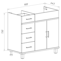 Тумба под раковину арт-П-Куп01090-0124ЯП — фото 5, Тумбы под раковину