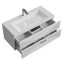 Тумба подвесная "ЛУКСОР-100 см" с 2-я ящ. белая матовая (ум. Блисс-100 см.) арт-1010058 — фото 6, Тумбы под раковину