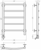 Полотенцесушитель электрический Стилье Формат 12 600х400 левый Без покрытия 00513-6040 — фото 4, Электрические полотенцесушители