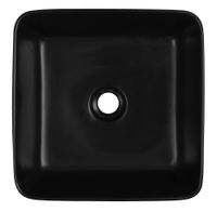 Раковина-чаша Azario 395х395х150 накладная, квадратная, черный матовый арт-AZ-2075-B-MB — фото 1, Раковины накладные