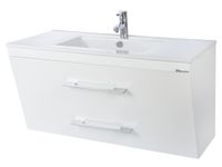 Берта-100 тумба подвесная с 2 ящ. белая Мелана Н 4635217510019 — фото 1, Тумбы под раковину