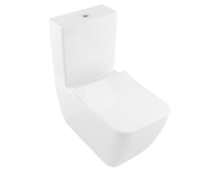 Унитаз, Villeroy&Boch, Venticello, безободковый (с открытым смывным краем), тип установки-напольный, ширина, мм-375, глубина, мм-700, высота, мм-400, форма чаши-прямоугольная, выпуск-горизонтальный, материал-керамика, бачок-необходимо заказать, сиденье-необходимо заказать, вид грязеотталкивающего покрытия-CeramicPlus, крепления в комплекте, цвет-альпийский белый 4612R0R1 — фото 1, Унитазы