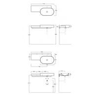 Раковина SIMAS FLOW подвесная с одним намеченным отверстием цвет белый арт-FL22 — фото 2, Раковины подвесные