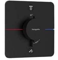 Смеситель для душа, Hansgrohe, ShowerSelect Comfort Q, для 2 потребителей, тип открывания воды-вентильный, тип регулирования воды-термостатический картридж, монтаж-настенный встраиваемый, отверстия для монтажа-1, внутренняя часть-необходимо заказать, цвет-черный матовый арт-15583670 — фото 1, Смеситель для душа