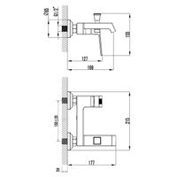 Смеситель для ванны и душа Azario EXQUISITE с ручным душем, керамический картридж, хром арт-AZ-VSN238340C — фото 5, Смеситель для ванны