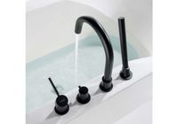 Смеситель на борт ванны на 4 отв. AQUATEK, матовый черный AQ1348MB ЕВРОПА — фото 2, Смесители на борт ванны