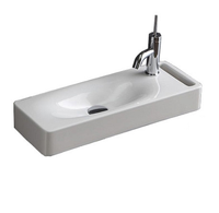 Раковина Scarabeo HUNG подвесная без перелива с одним отверстием с полотенцедержателем цвет белый арт-1511 — фото 1, Раковины подвесные