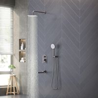 Душевой комплект BERGES NARDIS 3R, поворотный излив, оружейная сталь арт-071009 — фото 2, Встраиваемые душевые комплекты