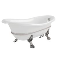 BELLA DECOR Ванна 170x81xH74 см. на лапах "LEONE" STANDART, белая ,слив/перелив хром 26990 — фото 1, Ванны