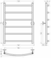 Полотенцесушитель водяной Стилье Универсал-50 800х500 (6) Г 21 Без покрытия 00650-8050 — фото 3, Водяные полотенцесушители