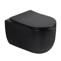 Унитаз ABBER Bequem AC1104TMB подвесной черный матовый, безободковый, смыв торнадо — фото 1, Подвесные унитазы