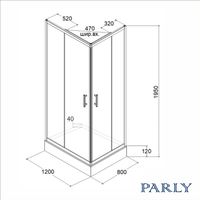 Ограждение VIVA90B N душевое Ceruttispa без поддона (90x90x195) — фото 297, Прямоугольные душевые уголки