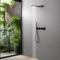 Душевая система встроенная с термостатом Timo Saona SX-2350/03SM черный — фото 2, Встраиваемые душевые комплекты