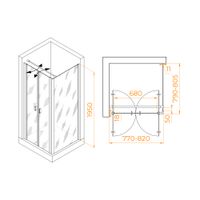 Душевой уголок RGW PA-134 (PA-104+Z-050-2+O-104) 800x800 060813488-011 — фото 1, Душевые уголки