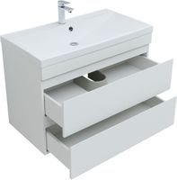 Тумба под раковину Aquanet Нота New 90 белый глянец арт-00335419 — фото 2, Тумбы под раковину