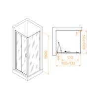 Душевой уголок RGW PA-132 (PA-21+Z-050-5) 700x700 060813277-11 — фото 5, Душевые уголки