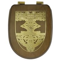 GIANETA Крышка/сиденье унитазa, с системой Microlift, цвет Noce с метал.декором"узор"/золото 27344 — фото 1, Сиденья для унитаза