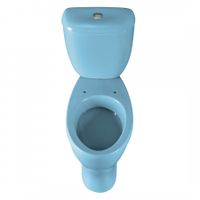 Унитаз-компакт "Воротынский" косой выпуск, ниж. под., с кнопочной арматурой и сиденьем, голубой С арт-1P4017S0600BF — фото 5, Напольные унитазы