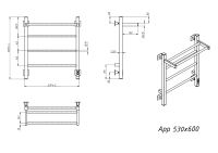 Полотенцесушитель электрический Grota App 530х600 белый App 530х600 RAL9016 EL — фото 2, Электрические полотенцесушители