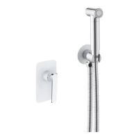 Гигиенический душ со смесителем Rose R1305F, белый/хром — фото 1, Лейки для душа