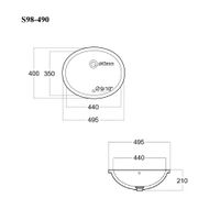 BOND Раковина встраиваемая под столешницу 49,5х40,5х21см овальная белая с переливом арт-S98-490 — фото 4, Раковины встраиваемые снизу