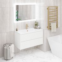 Тумба подвесная с умывальником PARMA 100 /белая/ AQUA DE MARCO 5100WPAR — фото 7, Тумбы с раковиной