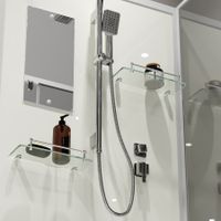 Душевая кабина Niagara Standart (100х100х200) квадрат,поддон 15см,распашная,проф.белый,без крыши,3 места арт-ST100/15Q/BK — фото 9, Душевые кабины