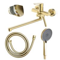 Товар: Смеситель для ванны Azario Alanti керамический картридж, длинный излив, с ручным душем, шланг 150 см, золото матовое арт-AZ-K1732MG - фото 8 Смеситель для ванны Azario Alanti керамический картридж, длинный излив, с ручным душем, шланг 150 см, золото матовое арт-AZ-K1732MG — фото 8, Смеситель для ванны