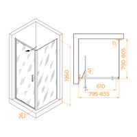 Комплект: Угол RGW SV-135 + поддон RGW ST-W 703213588-11, 16152088-01 — фото 1, Квадратные душевые уголки