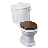 IMPERO Комплект унитаз моноблок выпуск в пол, бачок с ручкой золото, белый (БЕЗ КРЫШКИ) 31132 — фото 1, Унитазы