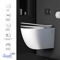 Унитаз AMICI Aria Tornado подвесной безободковый со смывом торнадо Ceruttispa CT11388 (490х335х340) — фото 4, Подвесные унитазы