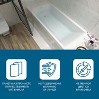 Боковая панель для ванны КАСАБЛАНКА XL/ФИДЖИ, левая 80 см., САНТЕК 1WH302444 — фото 3, Экраны для ванн