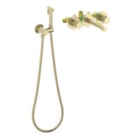 Смеситель для раковины встроенный с термостатом, с гигиеническим душем Timo Saona 2383/17SM золото матовое — фото 1, Смесители для раковины